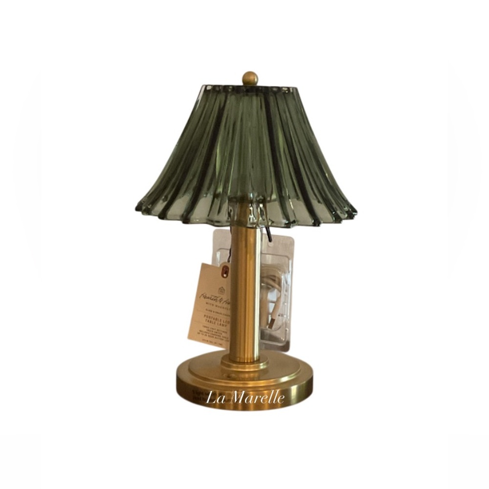 Glass Shade Table Lamp Green - Hearth & Hand™ with Magnolia - Picture 9 of 10